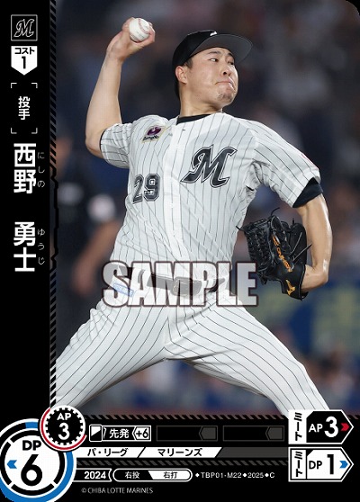 西野　勇士(千葉ロッテマリーンズ) 【TBP01-M22C】